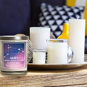 Aries Astrology Candle - Best Friends, Friendship Gifts for Women,  Men, Zodiac Birthday Gift for Aries Friends Female, Aries Lovers, Horoscope Candle, Pisces Constellation