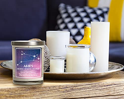 Aries Astrology Candle - Best Friends, Friendship Gifts for Women,  Men, Zodiac Birthday Gift for Aries Friends Female, Aries Lovers, Horoscope Candle, Pisces Constellation