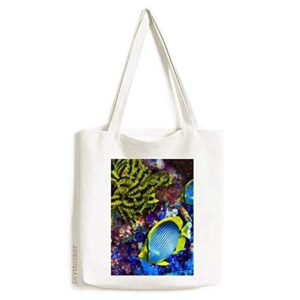 ocean colorful fish science nature picture tote canvas bag shopping satchel casual handbag