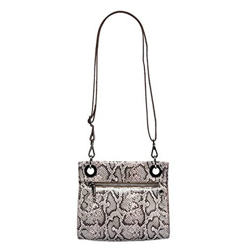 Hammitt Tony Small Tony Black Grey Snake Gray Crossbody Gunmetal Leather Bag Handbag NEW