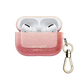kate spade new york airpods pro case – ombre glitter sunset/pink multi/gold foil logo