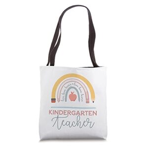 kindergarten teacher boho rainbow day back 2 school tote bag