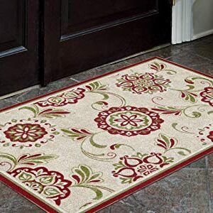 Brumlow MILLS Samara Home Indoor Area Rug with Traditional Floral Print Pattern for Living Room Decor, Dining Room, Kitchen Rug, or Bedroom Carpet, 30" x 46", Red