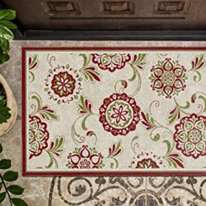 Brumlow MILLS Samara Home Indoor Area Rug with Traditional Floral Print Pattern for Living Room Decor, Dining Room, Kitchen Rug, or Bedroom Carpet, 30" x 46", Red