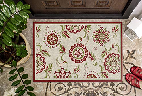 Brumlow MILLS Samara Home Indoor Area Rug with Traditional Floral Print Pattern for Living Room Decor, Dining Room, Kitchen Rug, or Bedroom Carpet, 30" x 46", Red