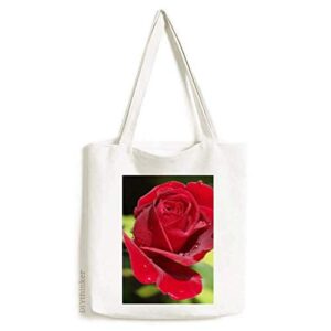 dark red roses flowers art deco gift fashion tote canvas bag shopping satchel casual handbag