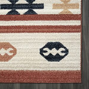 Abani Rugs Native Tribal Print Burnt Amber & Beige Living Room Rug - Premium Southwestern Style Non-Shedding 5'3" x 7'6" (5x8) Area Rug