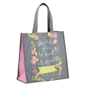 Gray When Life Gets Too Hard to Stand Kneel Tote Bag, 13 Inch