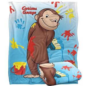 curious george paint officially licensed silky touch super soft throw blanket 50″ x 60″