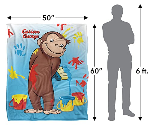 Curious George Paint Officially Licensed Silky Touch Super Soft Throw Blanket 50" x 60"