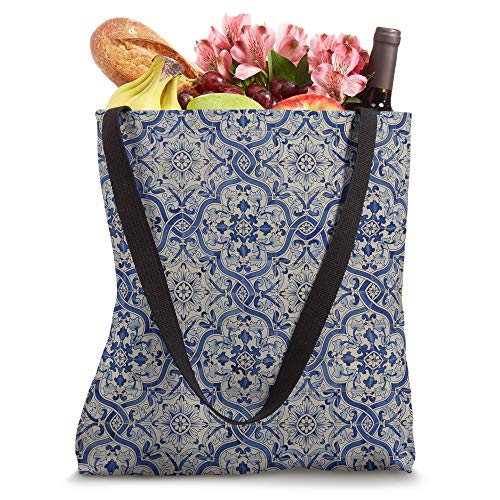 Portuguese white and blue Pattern Tiles from Portugal Tote Bag