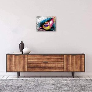 gbagutao Abstract Canvas Art Wall Decor Sexy Girl Lips Pop Art Canvas Prints Modern Canvas Art Wall Paintings for Living Room Bedroom Office Home Decoration