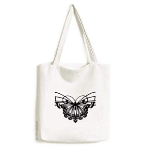 butterfly with ruffle wing tote canvas bag shopping satchel casual handbag