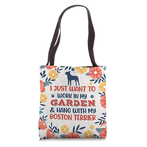 Boston Terrier Mom Garden Plant Gardener Dog Gift Tote Bag