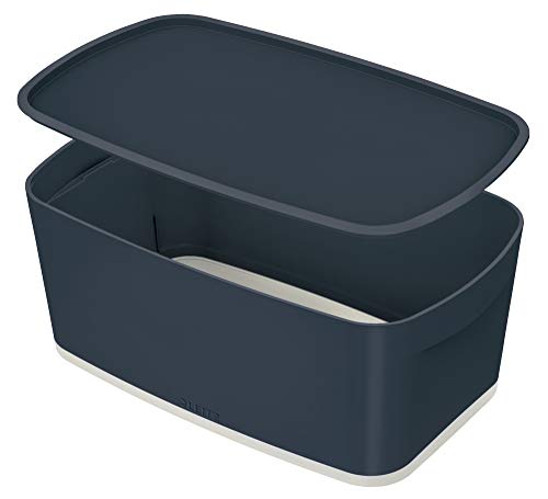 L:MyBox Small with Lid + Organise w. handle Cosy velvet grey Mailorder