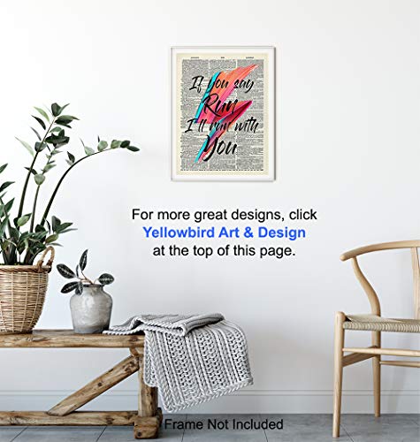 David Bowie Wall Art Decor Poster - 8x10 Cool Unique Gift for Women, Men, Ziggy Stardust, 80s Music, Punk Rock Fan - Dictionary Print, Home Decoration for Bedroom, Bathroom, Living Room
