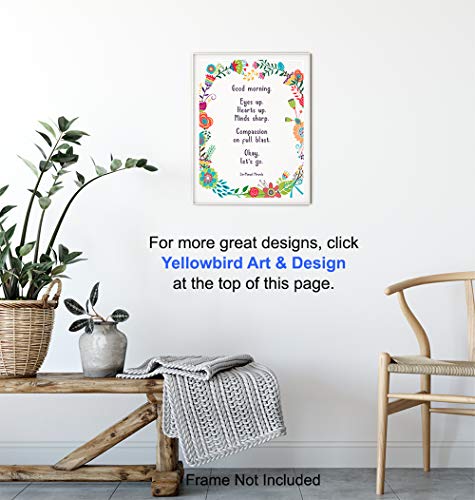 Lin-Manuel Miranda Good Morning Merchandise - Positive Quotes Wall Decor Poster - Motivational Wall Art - Bathroom Decor for Women - Unique Funny Housewarming Gift for Her, Wife - 8x10 Room Decoration