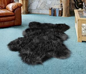 homecute black fur rug 6ft x 3ft. black rug bear rug black rug for living room black rug for bedroom faux fur rug bear rug kids room rug bedside rugs animal rug black room rug