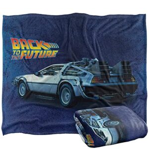 back to the future delorean officially licensed silky touch super soft throw blanket 50″ x 60″