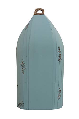 Contemporary Home Living 34.25" Teal Blue Handcrafted Canoe Shelf with Rope