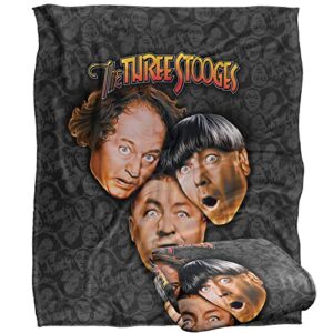 Three Stooges Stooges All Over Officially Licensed Silky Touch Super Soft Throw Blanket 50" x 60"