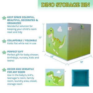 LOVELY LITTLE THINGS STORAGE BIN - Dino Storage Bins Foldable - Toy Box Collapsible Cube - Boxes for Shelves - Storage Box Decorative - Kids Toys Organizer - (Square Dino Trio)