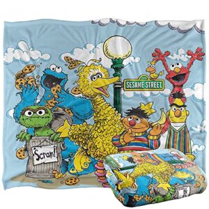 sesame street retro gang officially licensed silky touch super soft throw blanket 50″ x 60″