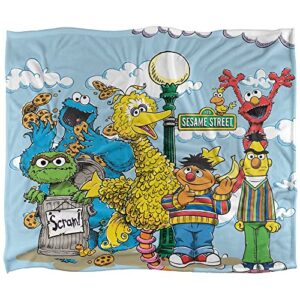 Sesame Street Retro Gang Officially Licensed Silky Touch Super Soft Throw Blanket 50" x 60"
