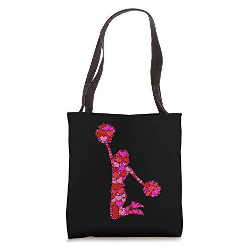 Pink Red Heart Valentines Day Gift Women Girls - Cheerleader Tote Bag