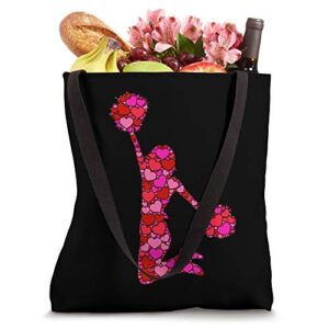 Pink Red Heart Valentines Day Gift Women Girls - Cheerleader Tote Bag