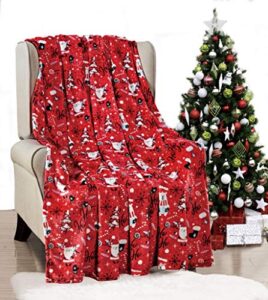 ho ho ho merry christmas collection by décor&more microplush holiday throw blanket (60″ x 50″) – red santa