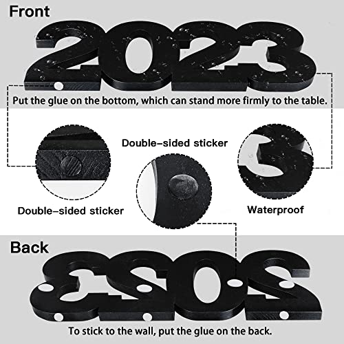 Ivenf Graduation Decorations, Large Numbers 2023 Table Sign, Free Standing 2023 Centerpieces for Graduate Photo Props, Graduation Party Supplies, New Years Holiday, Grad Decor, Black