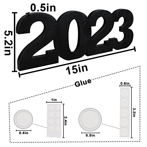 Ivenf Graduation Decorations, Large Numbers 2023 Table Sign, Free Standing 2023 Centerpieces for Graduate Photo Props, Graduation Party Supplies, New Years Holiday, Grad Decor, Black