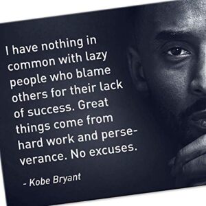 BEKUGART NC Kobe Bryant Quotes-Great Things Come from Hard Work- 8 x 10 -Motivational Basketball Metal Sign Print Poster. Home-Office-Locker Room-Gym Décor. Perfect Wall Art to Inspire Perseverance.