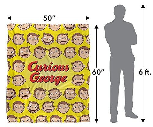 Curious George Heads Officially Licensed Silky Touch Super Soft Throw Blanket 50" x 60"