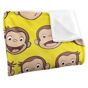 Curious George Heads Officially Licensed Silky Touch Super Soft Throw Blanket 50" x 60"
