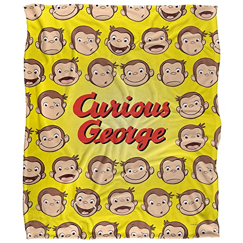 Curious George Heads Officially Licensed Silky Touch Super Soft Throw Blanket 50" x 60"