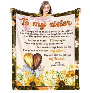 gifts for sister throw blanket cozy & soft throw blankets sister birthday gifts from sister christmas personalized throw blanket to my sister flannel blankets 50″ x 60″