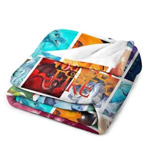 3D Printed Throw Blankets Soft Warm Thick Throws for Adult Child On Bed Sofa Travel Camping 50"x40"