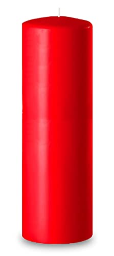 Hyoola Red Pillar Candles 2x8 Inch - 4 Pack Unscented Pillar Candles - European Made