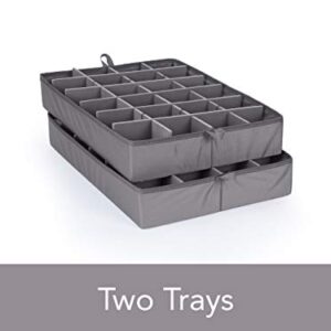 Covermates Keepsakes - Adjustable Zip-Top Storage Box - Configurable FlexGrid Compartments - Heavy Duty Polyester- Reinforced Handles - Stackable Design - Indoor Storage-Graphite