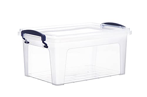 Superio Clear Storage Bins with Lids, Stackable Storage Box with Latches and Handles, Extra Small, 2 Pack 3 Quart