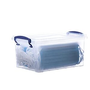 Superio Clear Storage Bins with Lids, Stackable Storage Box with Latches and Handles, Extra Small, 2 Pack 3 Quart
