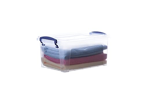 Superio Clear Storage Bins with Lids, Stackable Storage Box with Latches and Handles, Extra Small, 2 Pack 3 Quart