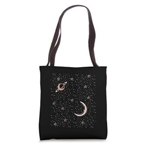 sky saturn moon cool celestial body galaxy space lover gift tote bag