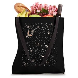 Sky Saturn Moon Cool Celestial Body Galaxy Space Lover Gift Tote Bag