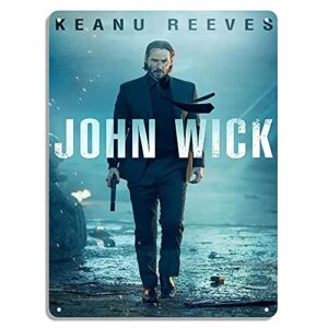 john wick movie tin sign,masters of horror movie poster decor metal plate theater decor wall decal tin sign 12x8 inches