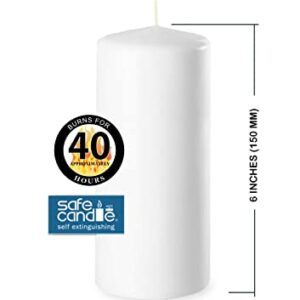 Hyoola White Pillar Candles 2x6 Inch - 4 Pack Unscented Pillar Candles - European Made
