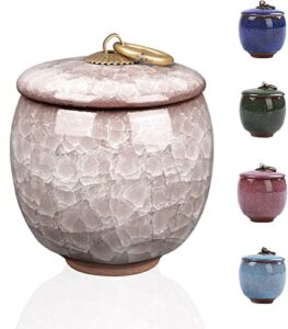 small urns for human ashes – token urns – ceramic memorial keepsake cremation urns – beautiful mini sharing funeral urns with black premium box (white)