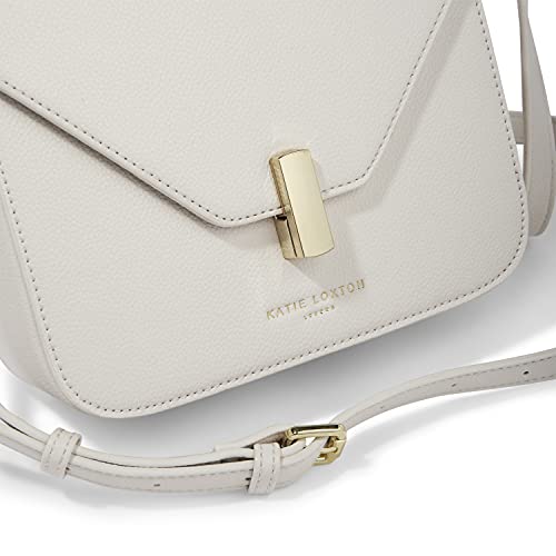 KATIE LOXTON Casey Womens Medium Vegan Leather Convertible Crossbody Top Handle Satchel Purse Off White